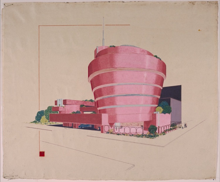 Guggenheim-NY-Wright-sketch-red